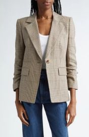 Veronica Beard Battista Glen Plaid Linen Cotton Blend Dickey Jacket at Nordstrom