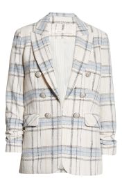 Veronica Beard Beacon Plaid Cotton Blend Jacket in Off-White/Blue Multi at Nordstrom