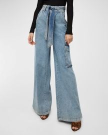 Veronica Beard Belisa High-Rise Cargo Jeans at Neiman Marcus