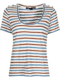 Veronica Beard Benji Striped Linen T-shirt - Farfetch at Farfetch