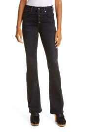 Veronica Beard Beverly Exposed Button High Waist Skinny Flare Jeans at Nordstrom