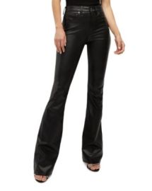 Veronica Beard Beverly High Rise Faux Leather Flare Jeans in Black Bloomingdales at Bloomingdales