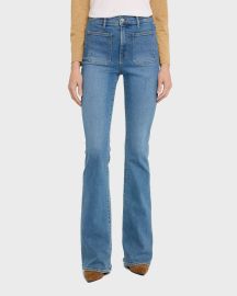 Veronica Beard Beverly Skinny Flare Patch Pocket Jeans at Neiman Marcus