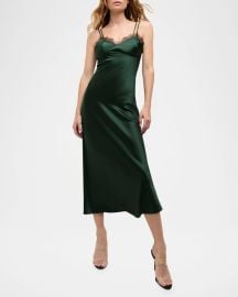 Veronica Beard Bixie Stretch-Silk Slip Dress at Neiman Marcus