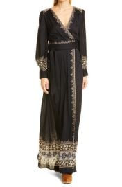 Veronica Beard Blaise Border Print Long Sleeve Maxi Dress at Nordstrom