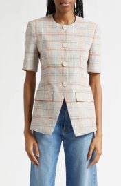 Veronica Beard Bodie Plaid Jacket in Muted Clay Multi at Nordstrom