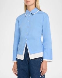 Veronica Beard Bonnie Button Front Shirt at Neiman Marcus