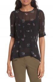 Veronica Beard Braden Print Silk Top at Nordstrom