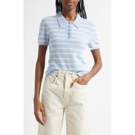 Veronica Beard Brandt Stripe Cashmere Polo Sweater at Nordstrom