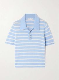 Veronica Beard Brandt Striped Cashmere Polo Sweater at Net a Porter