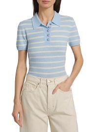 Veronica Beard Brandt Striped Cashmere Polo Sweater at Saks Fifth Avenue