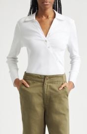 Veronica Beard Brenner Stretch Cotton Rib Top at Nordstrom