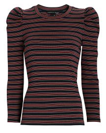 Veronica Beard Britney Puff-Sleeve Top In Navy reg at Intermix