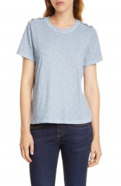 Veronica Beard Carla Button Shoulder Tee   Nordstrom at Nordstrom