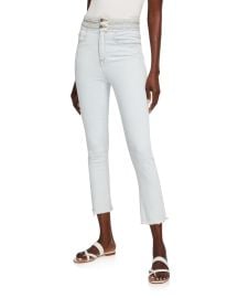 Veronica Beard Carly Braided Kick Flare Jeans at Neiman Marcus