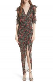 Veronica Beard Cecile Print Cold Shoulder Silk Dress at Nordstrom