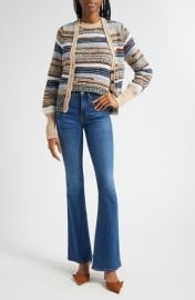 Veronica Beard Cecily Mixed Stripe Cotton Cardigan at Nordstrom