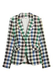 Veronica Beard Check Cutaway Cotton Blend Dickey Jacket at Nordstrom