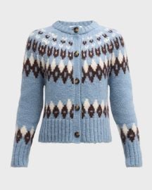 Veronica Beard Christina Fair Isle Cardigan at Neiman Marcus