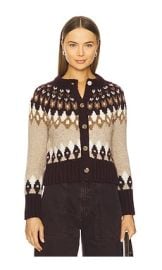 Veronica Beard Christina Fairisle Cardigan In Raisin Multi at Revolve