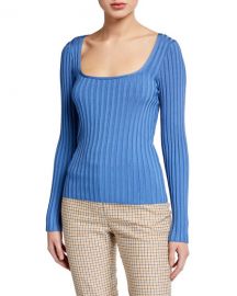 Veronica Beard Clara Scoop-Neck Sweater at Neiman Marcus