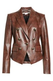 Veronica Beard Cooke Faux Croc Dickey Jacket at Nordstrom