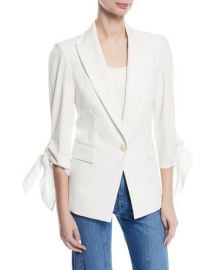 Veronica Beard Corrine Single-Breasted Tie-Cuff Dickey Jacket at Neiman Marcus