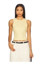 Veronica Beard Cropped Jordyn Tank In Chamomile at Revolve