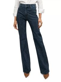 Veronica Beard Crosbie Embellished High Rise Wide Leg Jeans at Saks Fifth Avenue