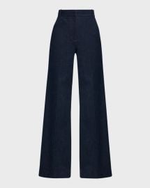 Veronica Beard Crue Wide Leg Stretch Denim Pants at Neiman Marcus