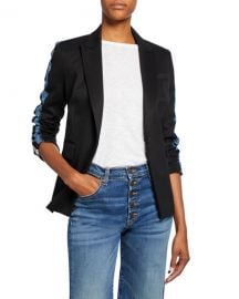 Veronica Beard Damari Long-Sleeve Lace Stripe Jacket at Neiman Marcus