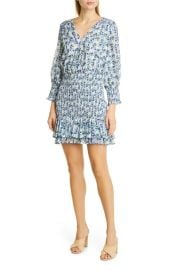 Veronica Beard Darrah Tiered Smocked Long Sleeve Cotton Dress at Nordstrom