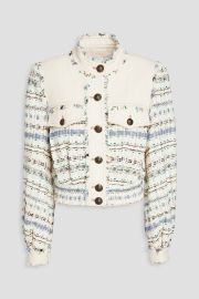 Veronica Beard Darren gabardine paneled tweed jacket at The Outnet