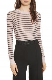 Veronica Beard Dean Stripe Linen Blend Sweater at Nordstrom