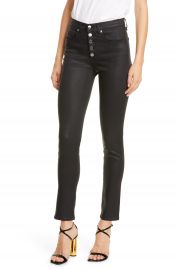 Veronica Beard Debbie High Waist Skinny Jeans  Black Coated    Nordstrom at Nordstrom