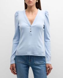 Veronica Beard Dekalb Puff Sleeve Top at Neiman Marcus