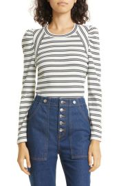 Veronica Beard Delano Stripe Cotton Top at Nordstrom