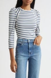 Veronica Beard Delano Stripe Raglan Sleeve Top at Nordstrom