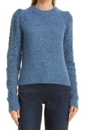 Veronica Beard Devi Openwork Puff Sleeve Sweater at Nordstrom