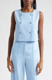 Veronica Beard Drexley Boxy Sleeveless Button-Up Top at Nordstrom