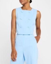 Veronica Beard Drexley Buttoned Crop Top at Neiman Marcus