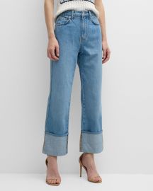 Veronica Beard Dylan High Rise Straight Cuffed Jeans at Neiman Marcus