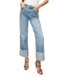 Veronica Beard Dylan High Rise Straight Leg Cuffed Ankle Jeans in Silver Blue Bloomingdales at Bloomingdales