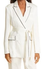 Veronica Beard Eiza Belted Jacket in Winter White Size 6 at Nordstrom