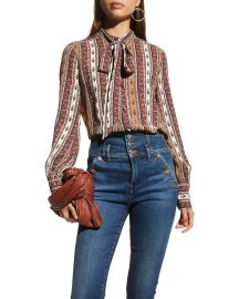 Veronica Beard Elaine Tie-Neck Blouse at Neiman Marcus