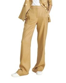 Veronica Beard Eliora Pinstripe Linen Wide-Leg Pants at Neiman Marcus