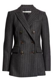 Veronica Beard Ellette Chalk Stripe Stretch Wool Dickey Jacket at Nordstrom