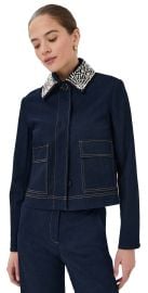 Veronica Beard Embellished Barrington Jacket Midnight Wash 4 at Shopbop