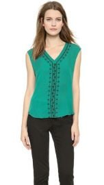 Veronica Beard Embroidered V Neck Top at Shopbop