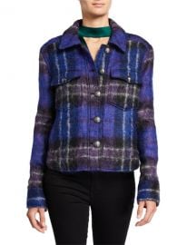 Veronica Beard Emmons Plaid Wool-Blend Jacket at Neiman Marcus